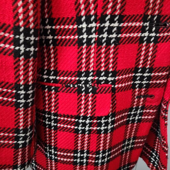 Vintage Preston & York Red Plaid Blazer Size 10 - Picture 13 of 15